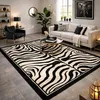 Image de tapis salon 120x160 tissé noir rectangle motif animaux LYN1 ZEBRO