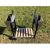Image de LITTLE BALANCE 8477 Chariot pour Plancha Aquitaine Pro Chariot à roulettes Dessertes latérales et rabattables Inox et Bois