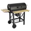 Image de Barbecue américain charbon de bois - serge noir - smoker américain avec aérateurs. Récupérateur de cendres. Fumoir