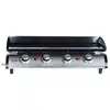 Image de Plancha au gaz 4 feux - porthos 4 brûleurs - 10 kw. Barbecue. Cuisine extérieure. Grande plaque émaillée. Inox
