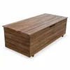 Image de Coffre de jardin bois dacacia 130L avec vérins et roulettes SARAGOSSE