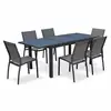 Image de Salon de jardin table extensible - orlando gris foncé - table en aluminium 150/210cm et 6 chaises en textilène