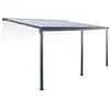 Image de Pergola murale 3x4 m en aluminium et polycarbonate avec gouttière. Pergola adossée. Avenio