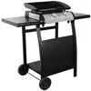Image de Plancha gaz 2 brûleurs inox 5kW avec chariot PLANCHA PORTHOS 2 BRÛLEURS + CHARIOT