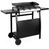 Image de Plancha gaz 3 brûleurs inox 75kW avec chariot PLANCHA PORTHOS 3 BRÛLEURS + CHARIOT