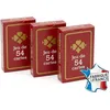 Image de FRANCE CARTES - Jeu de 54 Cartes - Gauloise Rouge - Lot de 3 - Cartonnées Plastifiées