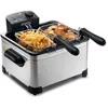 Image de Friteuse électrique inox 5L   Thermostat 190°C   3 paniers   Cuve amovible