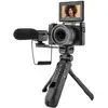 Image de Agfaphoto kit vlogging vlg-4k   caméra 4k 24mp, zoom optique 8x, écran lcd 3, capteur cmos, trépied powerbank, micro, télécommande, micro sd 32go incluse, batterie lithium   noir