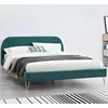 Image de Lit Phoenix - Lit 160x200 velours vert et pieds épingles laiton