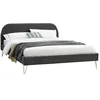Image de PHOENIX - Lit 140 Velours gris & laiton