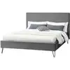 Image de Lit 140 X 190 Cm En Velours Gris Et Noir Riverside