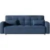 Image de Canapé scandinave convertible 3 places en velours côtelé bleu copenhague
