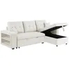 Image de GLASGOW - Canapé dangle convertible 4 places avec coffre beige