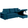 Image de GLASGOW - Canapé dangle convertible 4 places avec coffre bleu