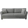 Image de Canapé 4 Places En Tissu Gris Clair Lucerne