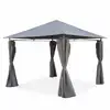 Image de Tonnelle 3x3 m - elusa - toile grise - pergola avec rideaux. Tente de jardin. Barnum. Chapiteau. Réception