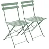 Image de Lot de 2 chaises de jardin pliables - Emilia vert de gris - Acier thermolaqué