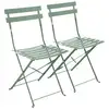 Image de Lot de 2 chaises de jardin bistrot pliables en acier thermolaqué. 49.5 x 41 x 80.5cm
