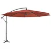 Image de Parasol déporté Ø350cm - Hardelot - Coloris Terracotta. structure anthracite. manivelle anti-retour.