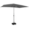 Image de Parasol droit rectangulaire 2x3m - touquet gris - mât central en aluminium orientable et manivelle d'ouverture
