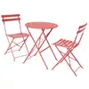 Image de Table de jardin bistrot pliable ronde ø60 x 70cm. Avec deux chaises pliantes. Acier thermolaqué