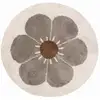 Image de Tapis Enfant Bohemian Daisy Rond Taupe Par Nattiot - Ø 120 Cm