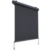 Image de Store Vertical Rétractable Canopée avec Coffre et Manivelle Gris 1.4x2.5m