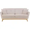 Image de HOGA - Canapé scandinave beige en velours côtelé