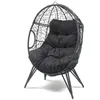Image de Fauteuil  uf Sur Pied En Résine Noir Effet Rotin Jane