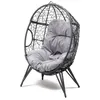 Image de Fauteuil  uf Sur Pied En Résine Gris Effet Rotin Jane