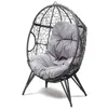 Image de JANE - Fauteuil oeuf sur pied en rotin gris