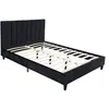 Image de CAMBRIDGE - Lit velours noir 160x200