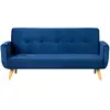 Image de Canapé Scandinave Convertible 3 Places En Velours Bleu Nuit Berlin