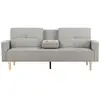 Image de Canapé convertible 3 places en tissu gris oslo