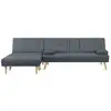 Image de Canapé scandinave convertible 5 places en tissu gris stockholm