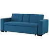 Image de Canapé convertible 3 places en tissu bleu pétrole noho