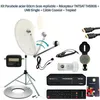 Image de Kit Parabole acier 60cm bras repliable + Récepteur TNTSAT THS806 + LNB Single + Câble Coaxial + Trepied