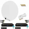 Image de HDME KIT PARABOLE SATELLITE FIBRE BLANCHE 85CM + LNB TWIN + 2X RÉCEPTEURS TV FRANSAT AVEC CARTE