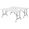Image de Lot de 2 tables de réception. pliables 180cm. table pliante avec poignée de transport. table de camping