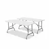 Image de Lot de 2 tables de réception. Pliables 180cm. Table pliante avec poignée de transport. Table de camping