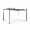 Image de Pergola aluminium - isla 3x4m - toile grise - tonnelle idéale pour votre terrasse. Toit rétractable. Toile coulissante. Structure aluminium