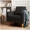 Image de Fauteuil scandinave en tissu gris chiné foncé - bjorn - canapé 1 place fixe droit pieds bois