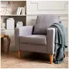 Image de Fauteuil scandinave en tissu gris clair - bjorn - canapé 1 place fixe droit pieds bois