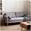 Image de Canapé en tissu gris clair - bjorn - canapé 3 places fixe droit pieds bois. Style scandinave