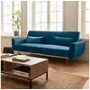 Image de Canapé convertible design en velours - oskar - 2 - 3 places scandinave droit avec pieds fins or rose