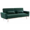 Image de Canapé convertible design en velours - Oskar - 2 - 3 places scandinave droit avec pieds fins or rose