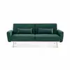 Image de Canapé convertible design en velours - oskar - 2 - 3 places scandinave droit avec pieds fins or rose