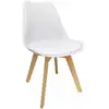 Image de Lot de 4 chaises scandinaves. Pieds bois de hêtre. Chaises 1 place. Blancs