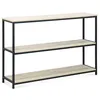 Image de Étagère en métal noir et décor bois - Loft - bibliothèque 3 niveaux. 120x30x80cm