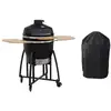 Image de Barbecue charbon en céramique. Kamado ø54.5cm. Avec chariot. Garde au chaud. Récupérateur de cendre et housse. Tablettes rétractables